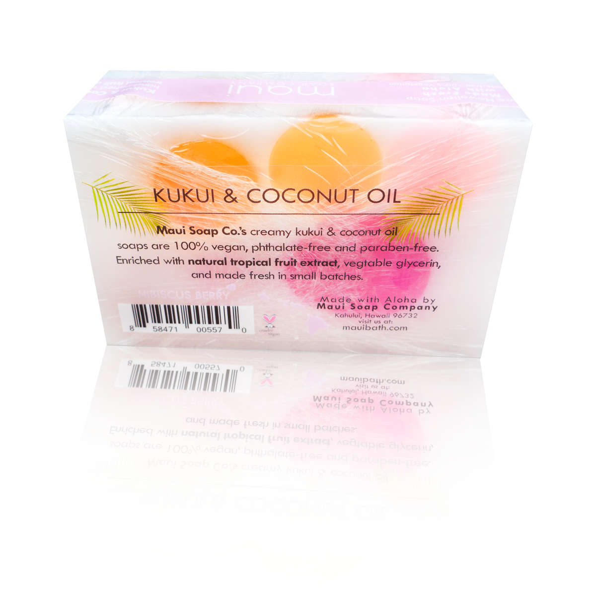 Hibiscus Bar Soap with Kukui & Coconut Oil 6oz