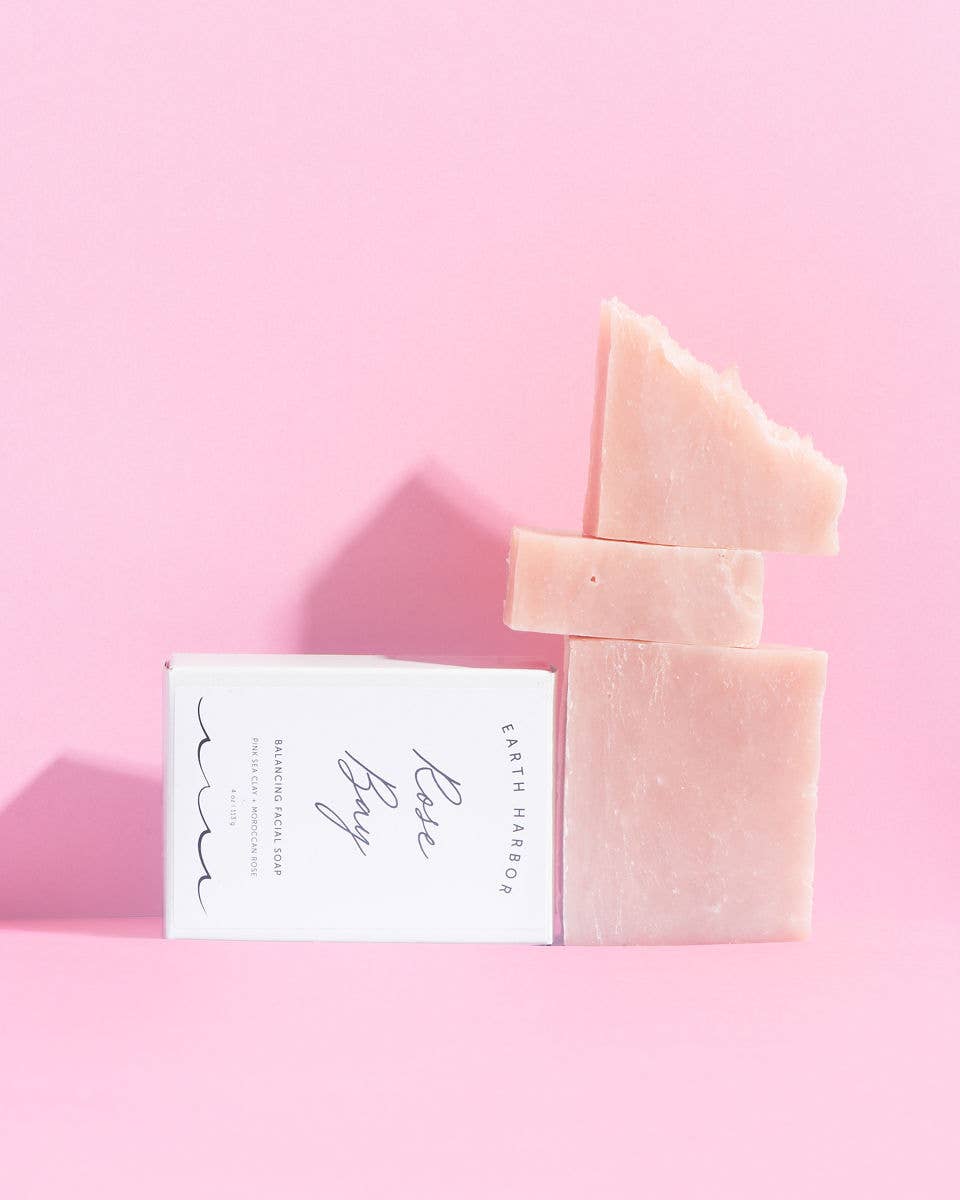 ROSE BAY Facial Soap Cleanser: Pink Sea Clay + Coconut Oil