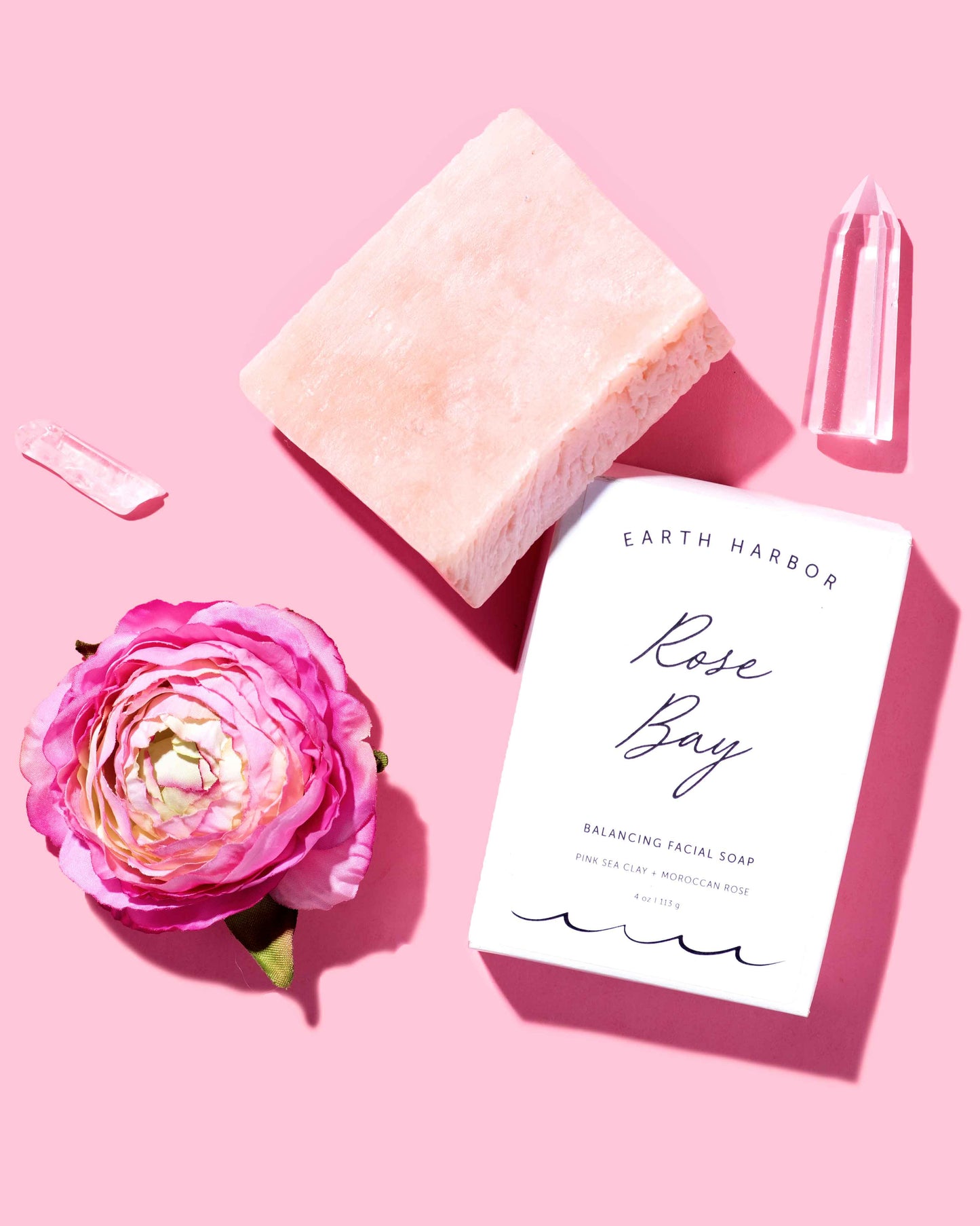 ROSE BAY Facial Soap Cleanser: Pink Sea Clay + Coconut Oil