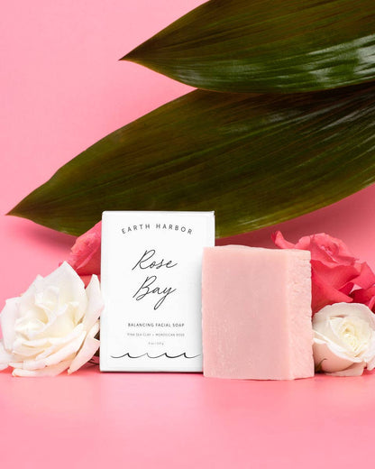 ROSE BAY Facial Soap Cleanser: Pink Sea Clay + Coconut Oil